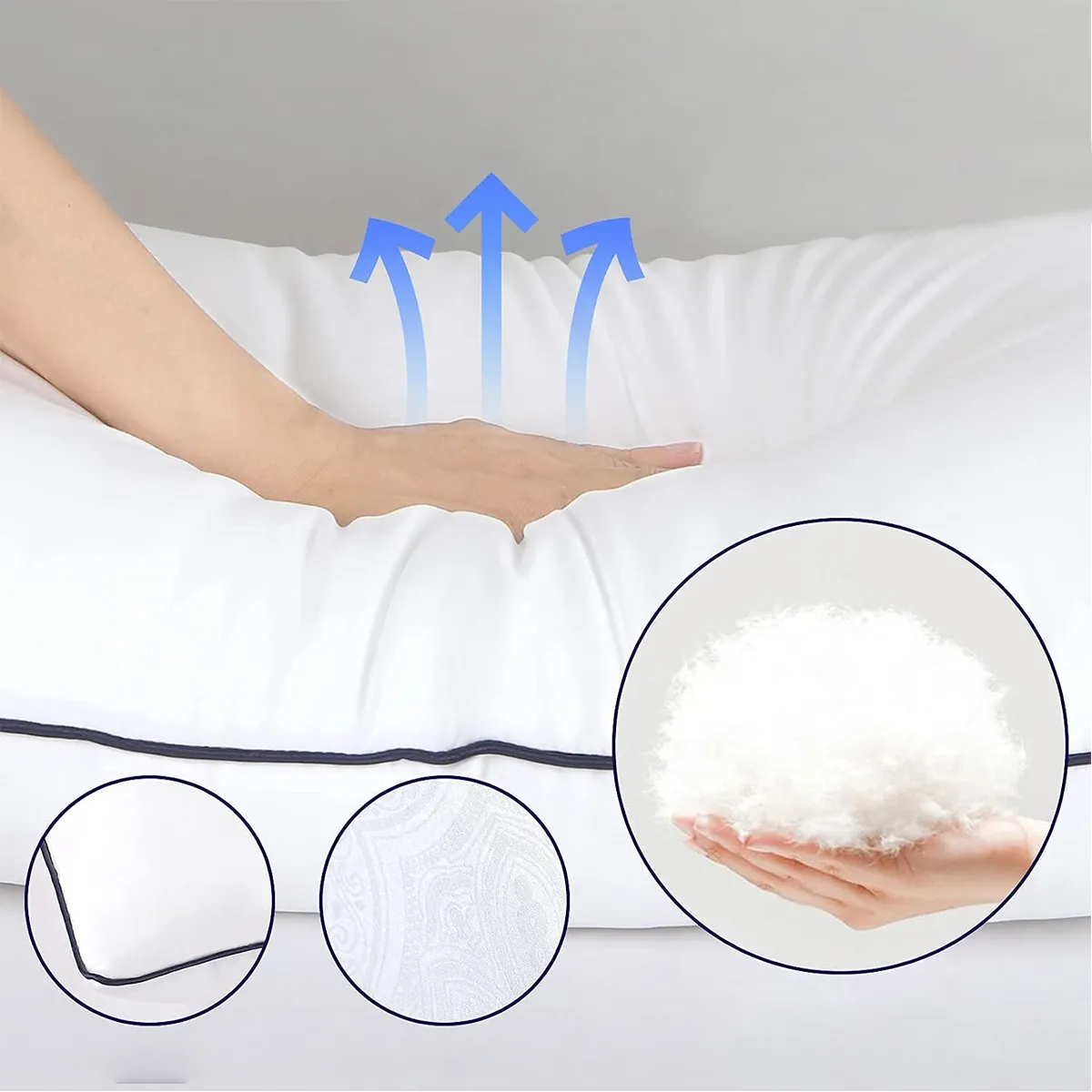 Medium Firm Hotel Cotton Pillow - Image 2