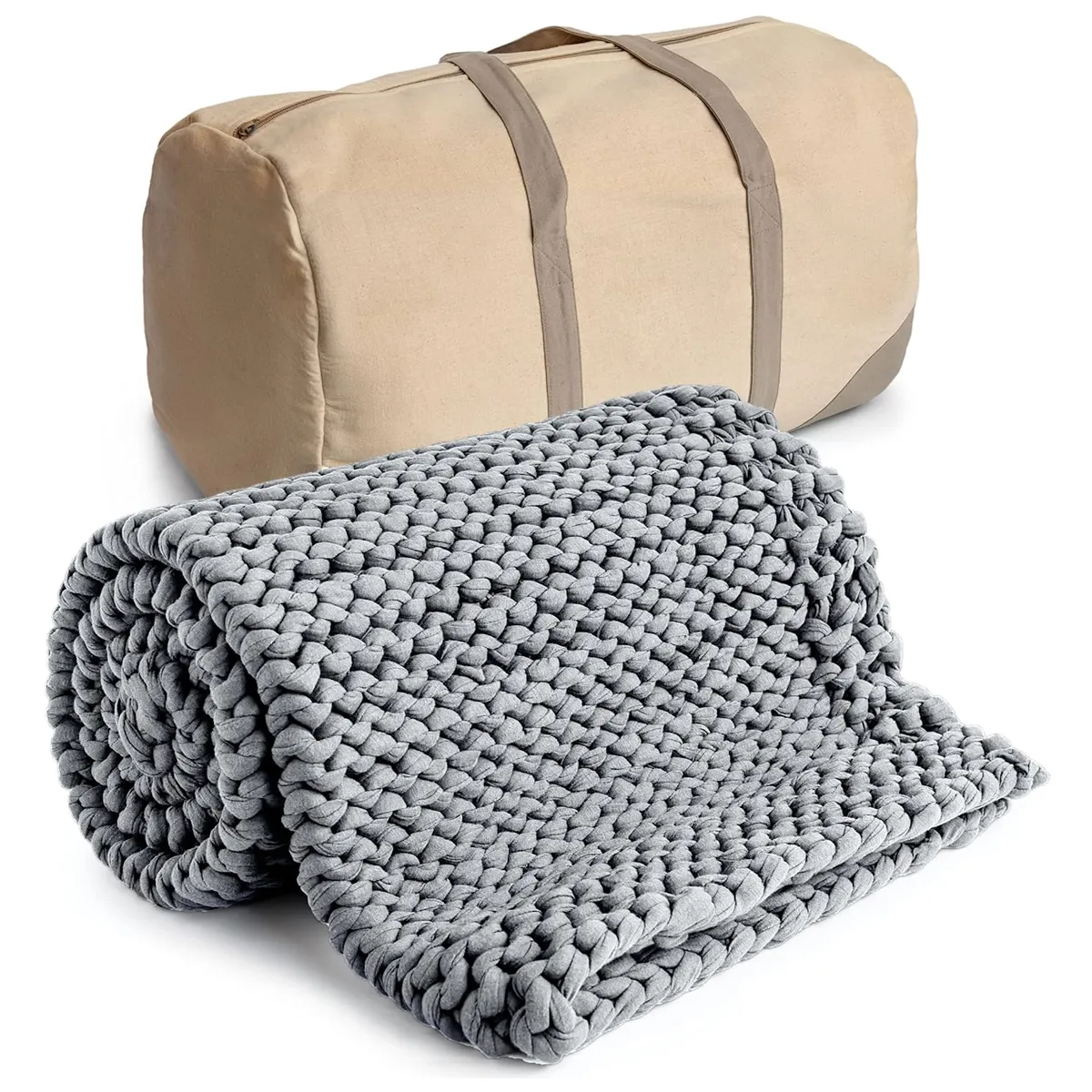 Hand-Woven Knitted Weighted Blanket - Image 4