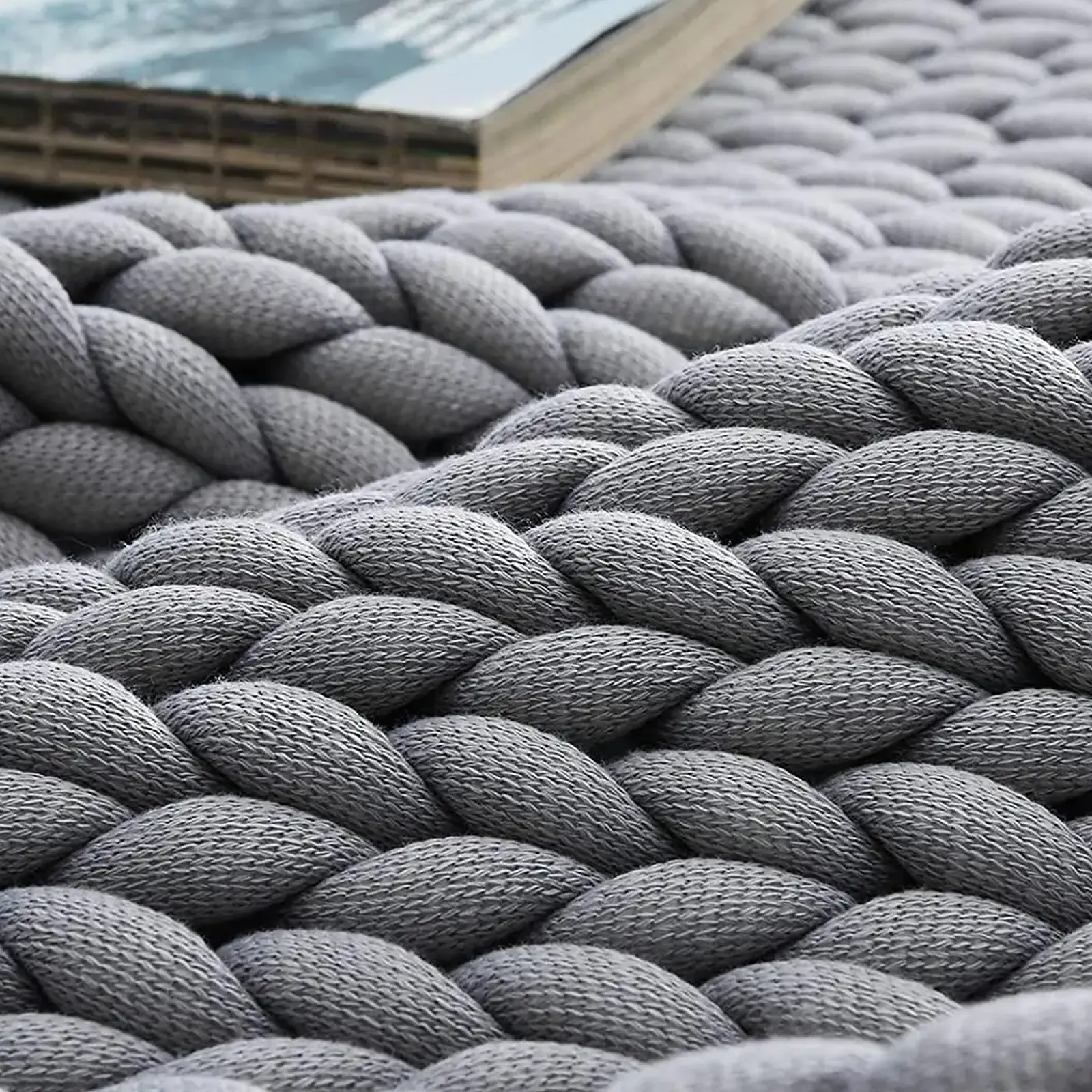 Hand-Woven Knitted Weighted Blanket - Image 3