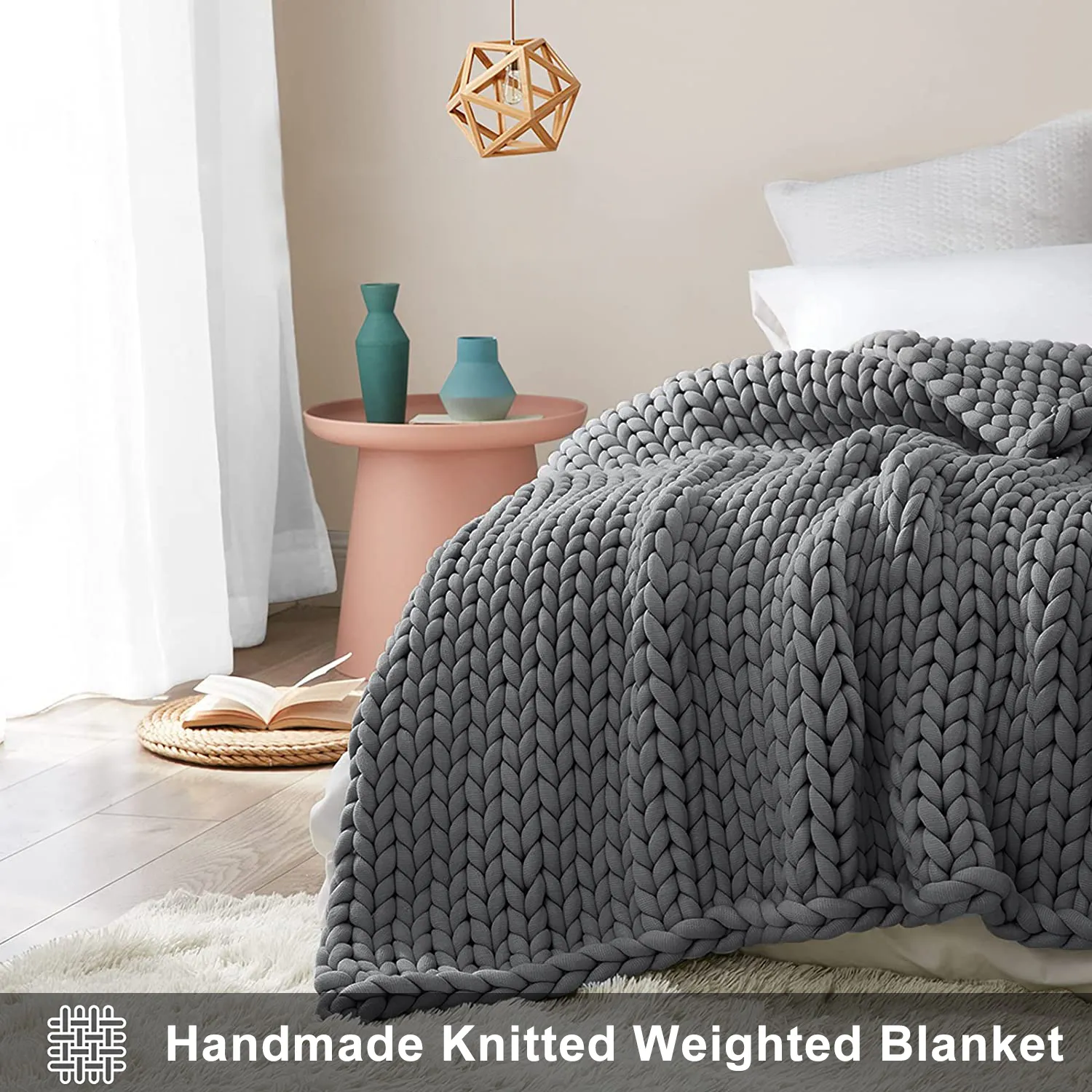 Hand-Woven Knitted Weighted Blanket - Image 5