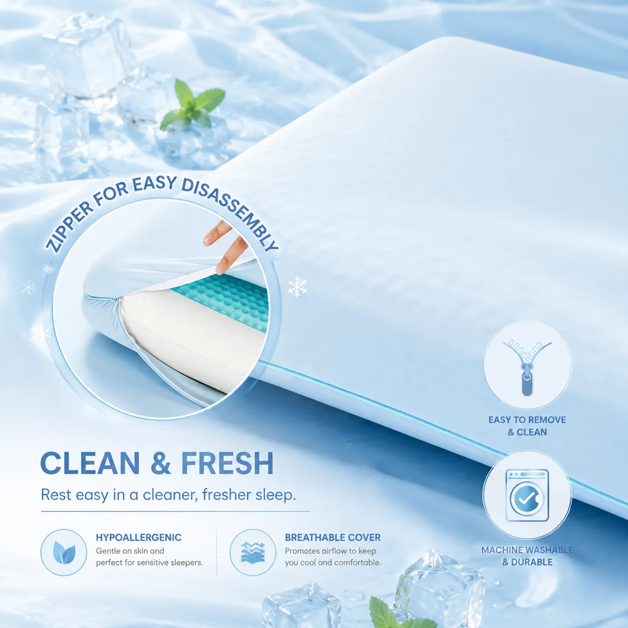 Extra Cooling Gel Memory Foam Pillow - Image 3
