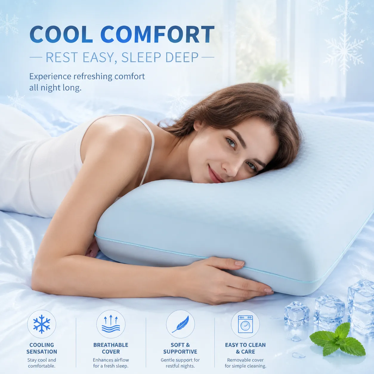 Extra Cooling Gel Memory Foam Pillow - Image 5