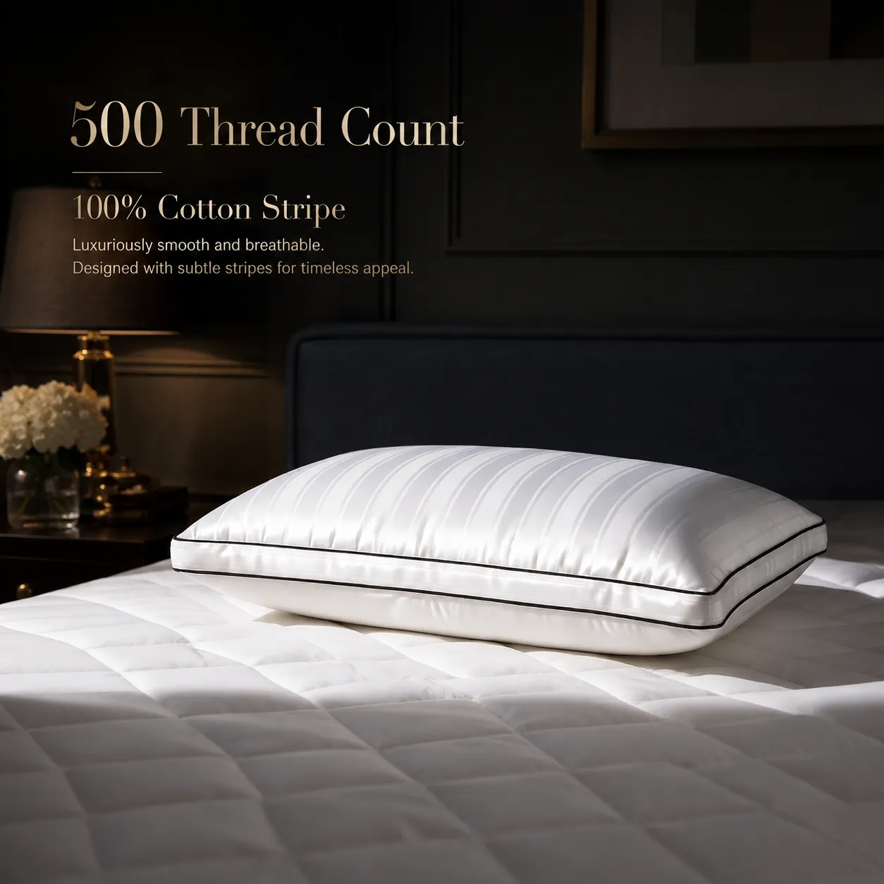 Luxury Hotel Collection Striped Pillow - Image 2