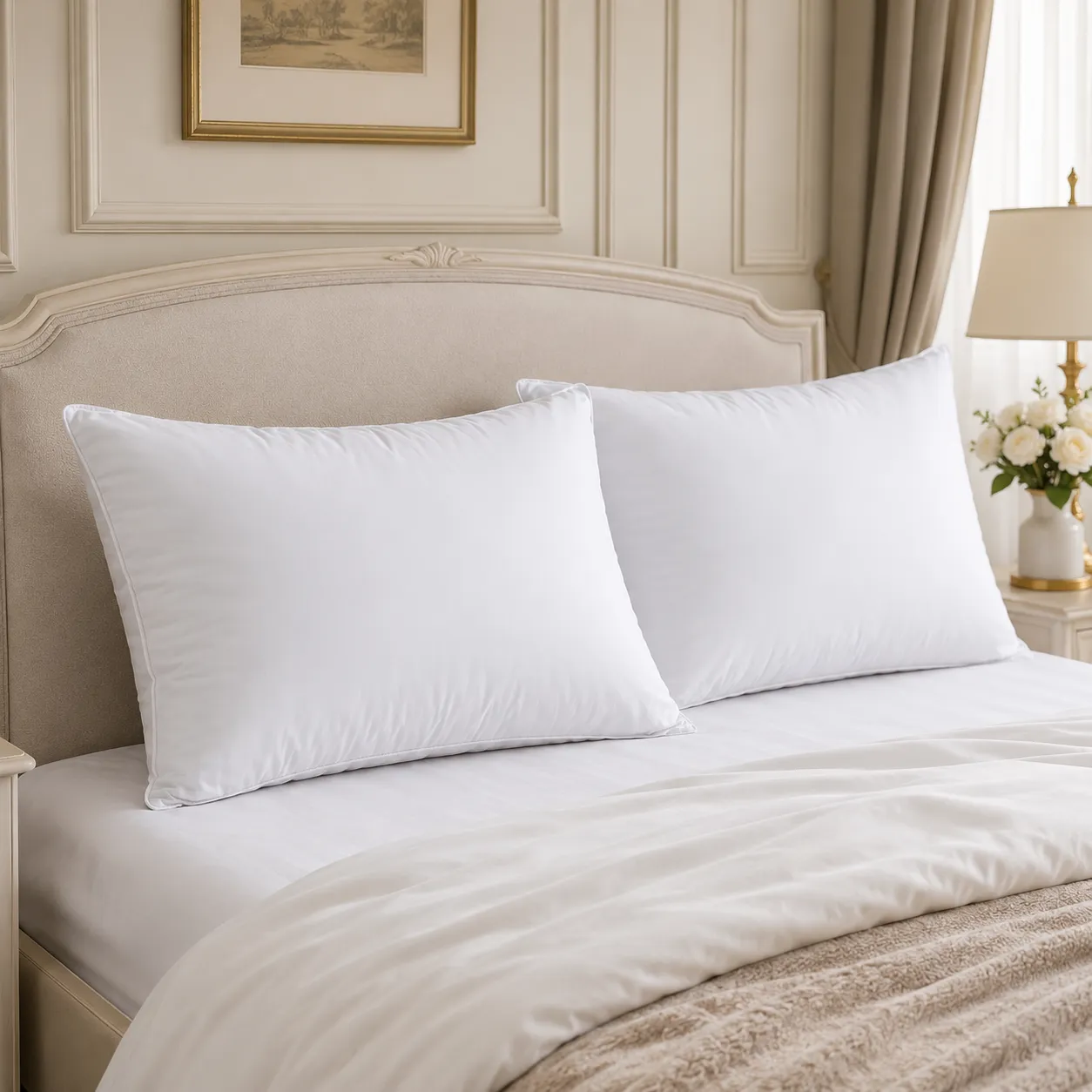 Luxury White Duck Feather and Down Pillows - Image 4