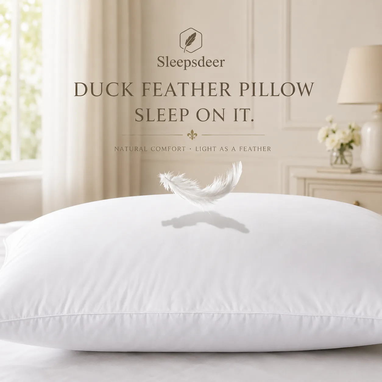 Luxury White Duck Feather and Down Pillows - Image 2